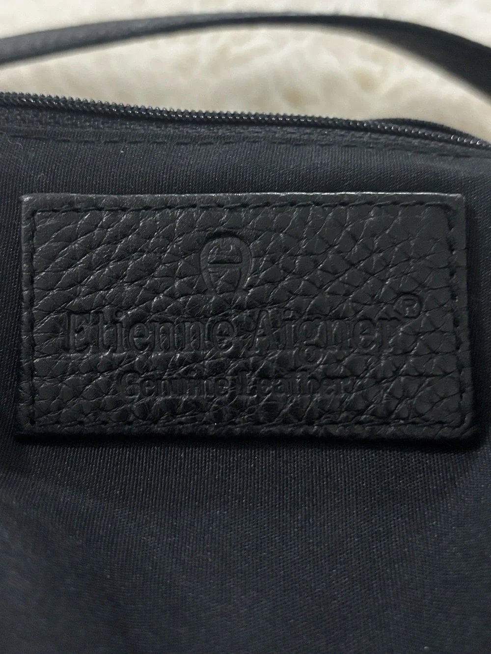 Vtg Etienne Aigner Black Leather Y2K Crossbody Shoulder Bag